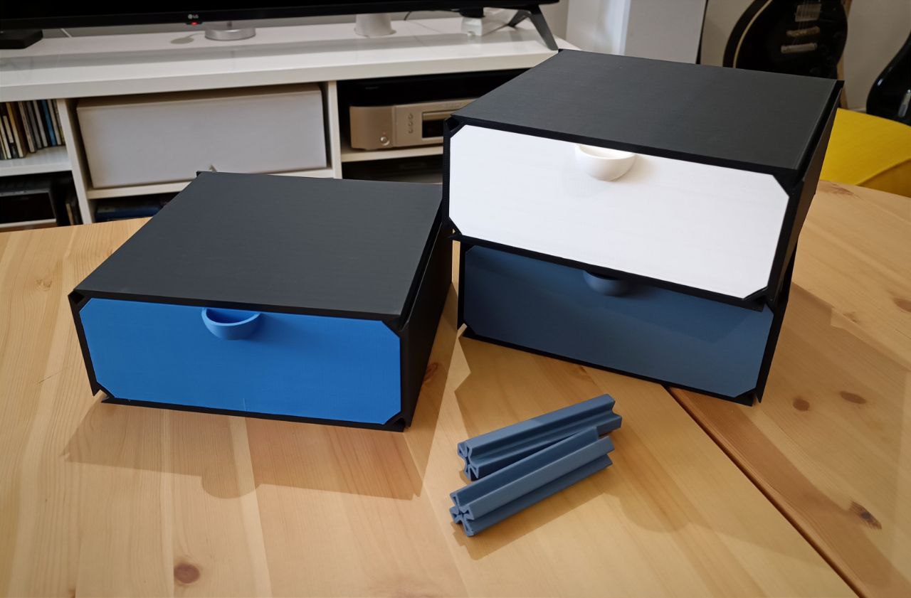 Modular Organizer Drawers (Plus Size) 3D model thumbnail