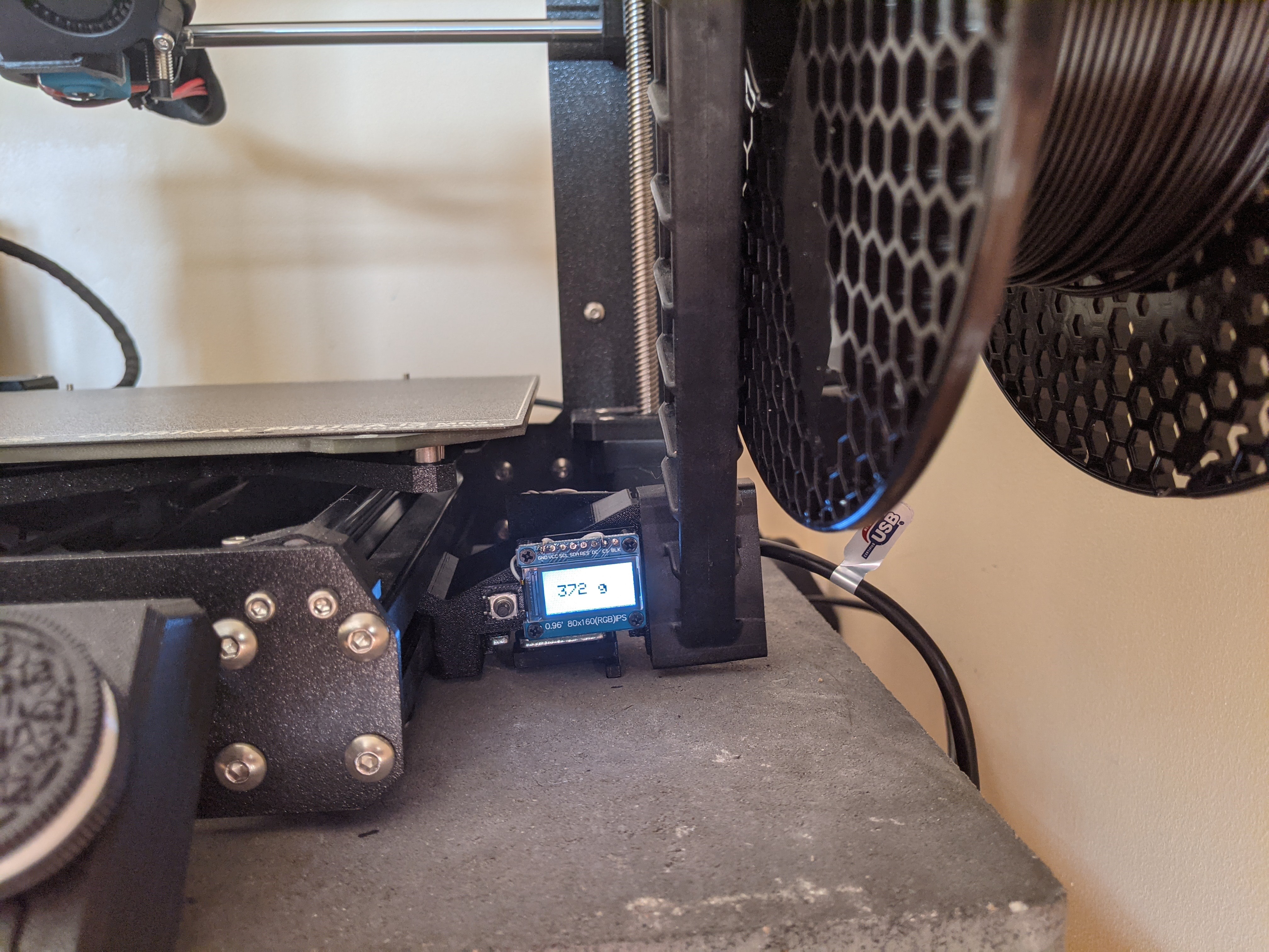 Prusa MK3 Spool Holder With Weight Scale (Side mount)