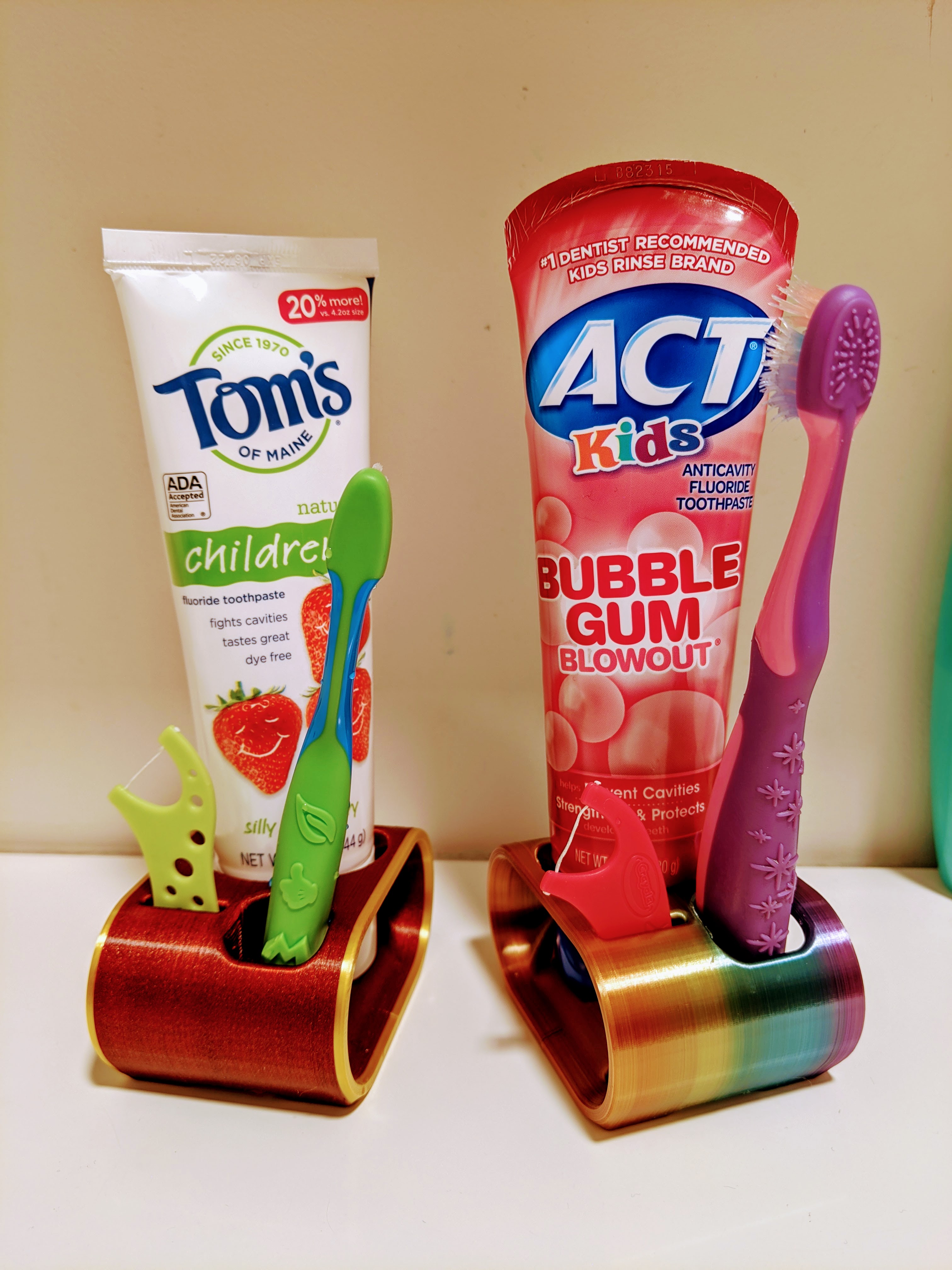 Simple Toothbrush, Toothpaste, and Pick Holder for Kids and Adults