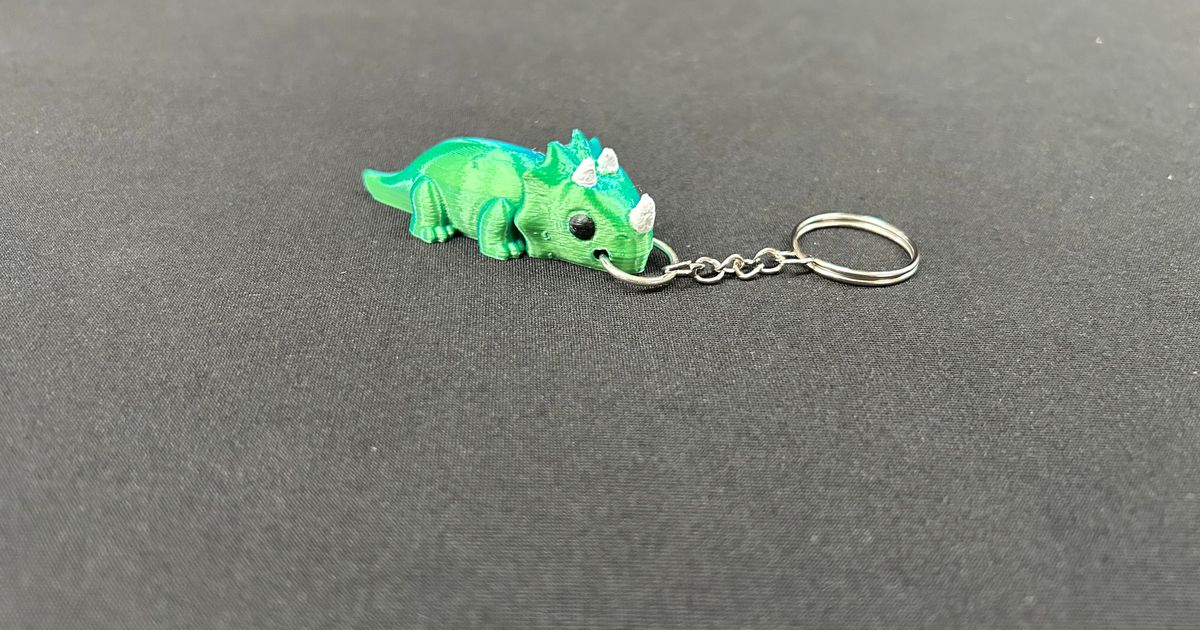 Triceratops Keychain by Built_Over_Bot | Printables Store