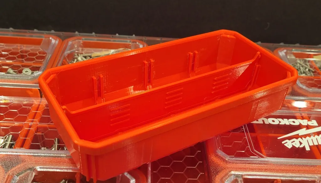 thumbnail image 2 of JKServices Milwaukee PACKOUT Style Slim Organizer Case – Red Plastic Storage Box 2 of 3