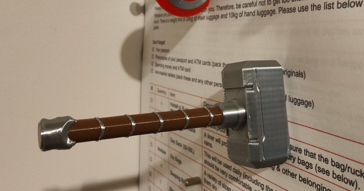 Mjolnir Thors hammer fridge by Scott P Download free STL model