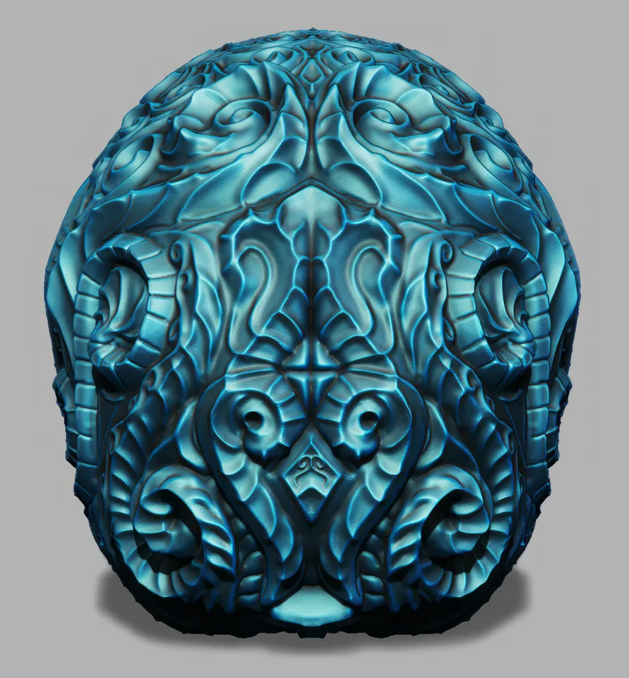 Decorative Filigree Scroll-Work Carved Style Skull. by ArtisticMusician ...