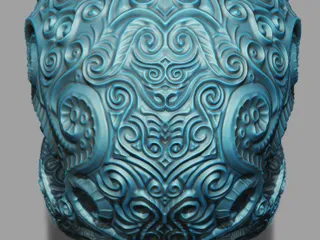 Decorative Filigree Scroll-Work Carved Style Skull. by ArtisticMusician ...