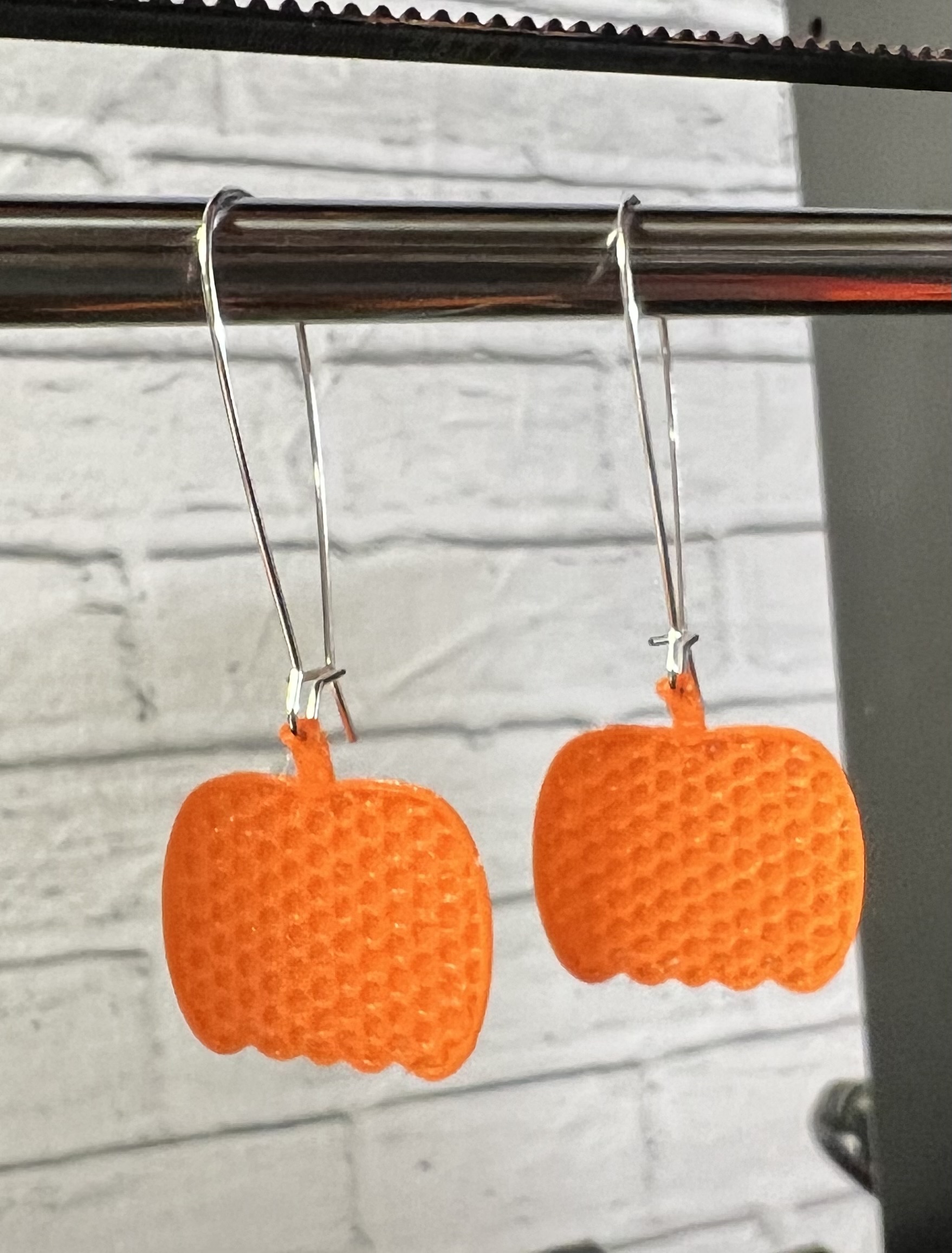 Minimalist Honeycomb Pumpkin Earrings for Halloween and Autumn/Fall