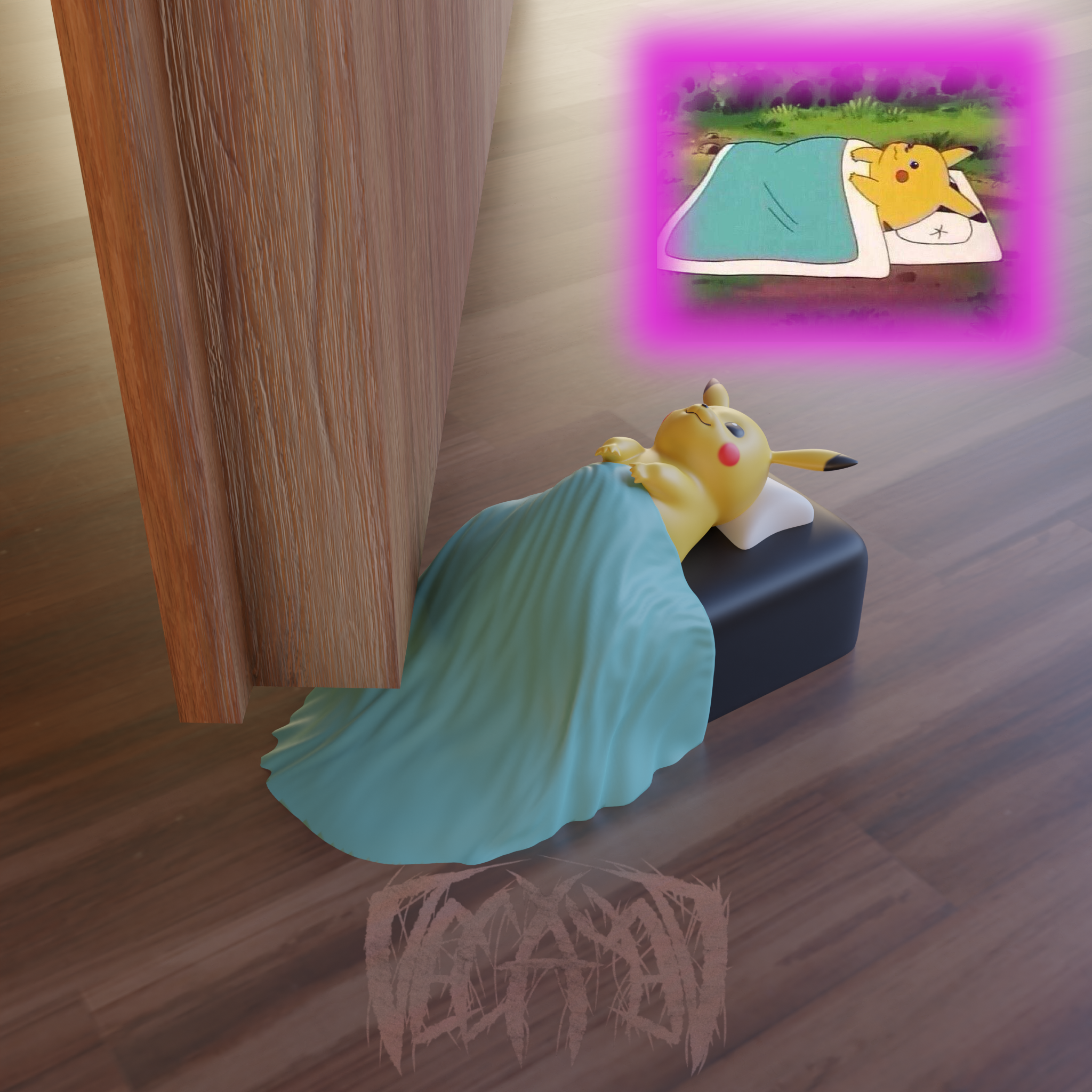 Lying Pikachu Meme Door Stopper