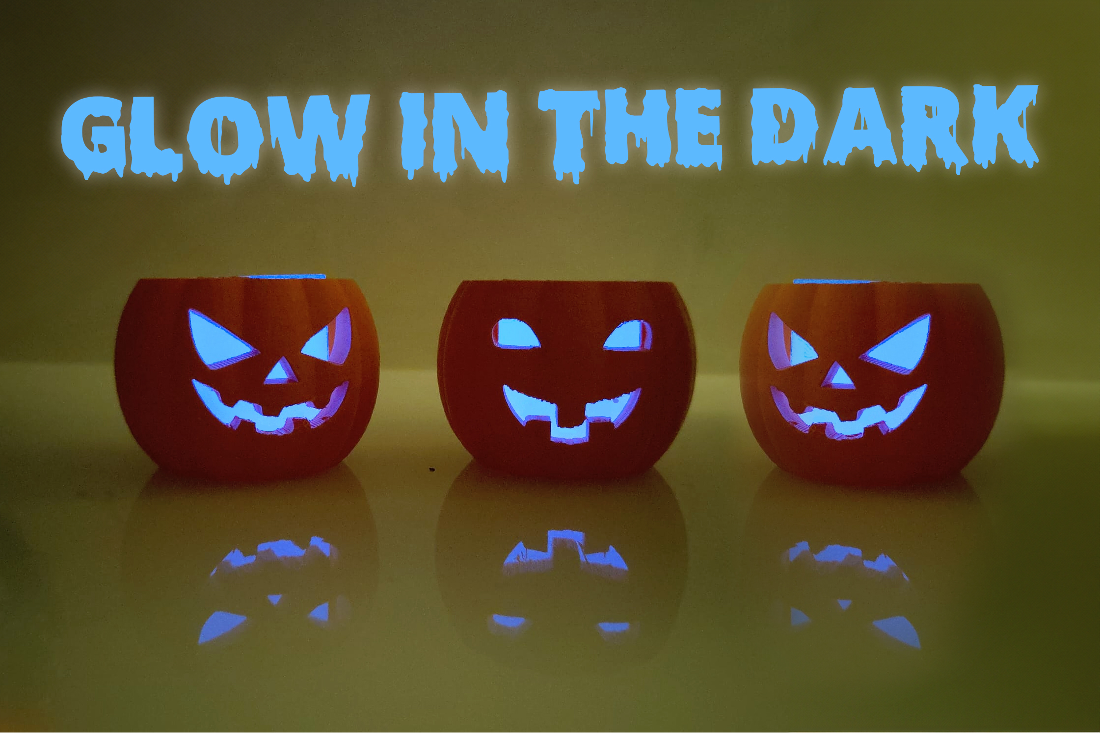 fluorescent glow in the dark tealight halloween pumpkins by Clemi ...