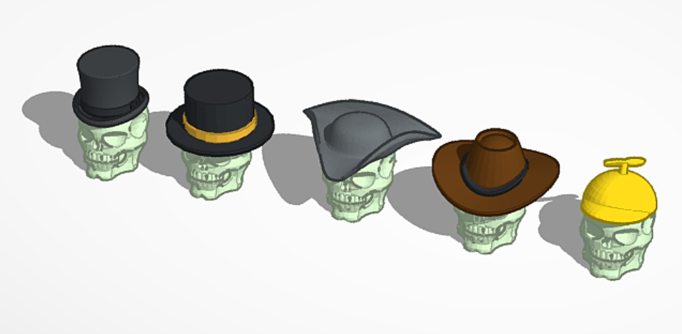 Skeleton hats, pack 1