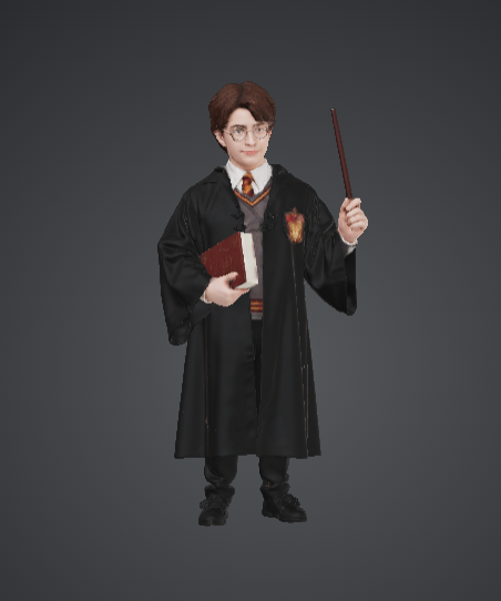 Young Wizard Student with Wand and Spellbook – Fantasy Magic Academy