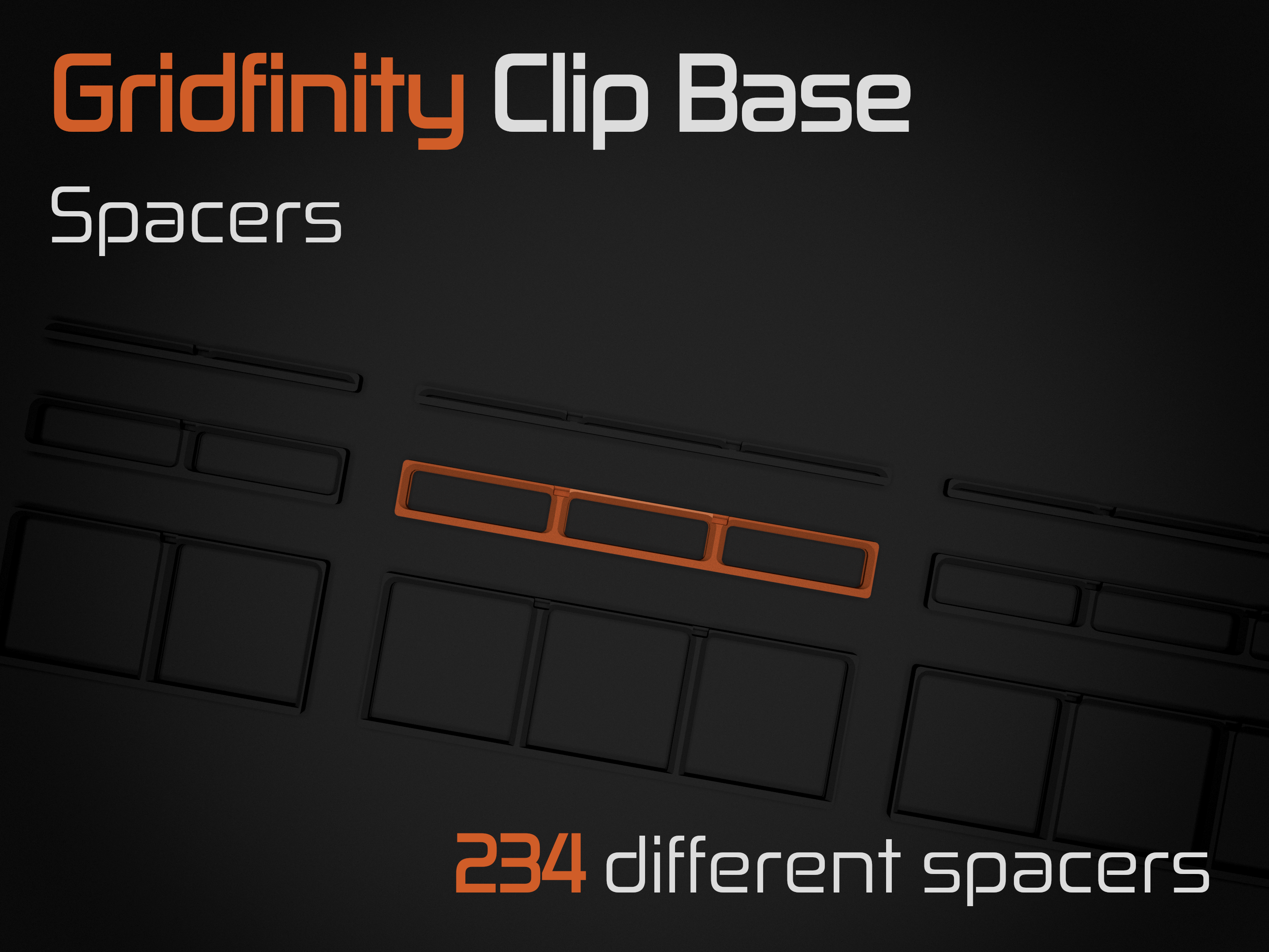 Gridfinity Clip Base - Spacers