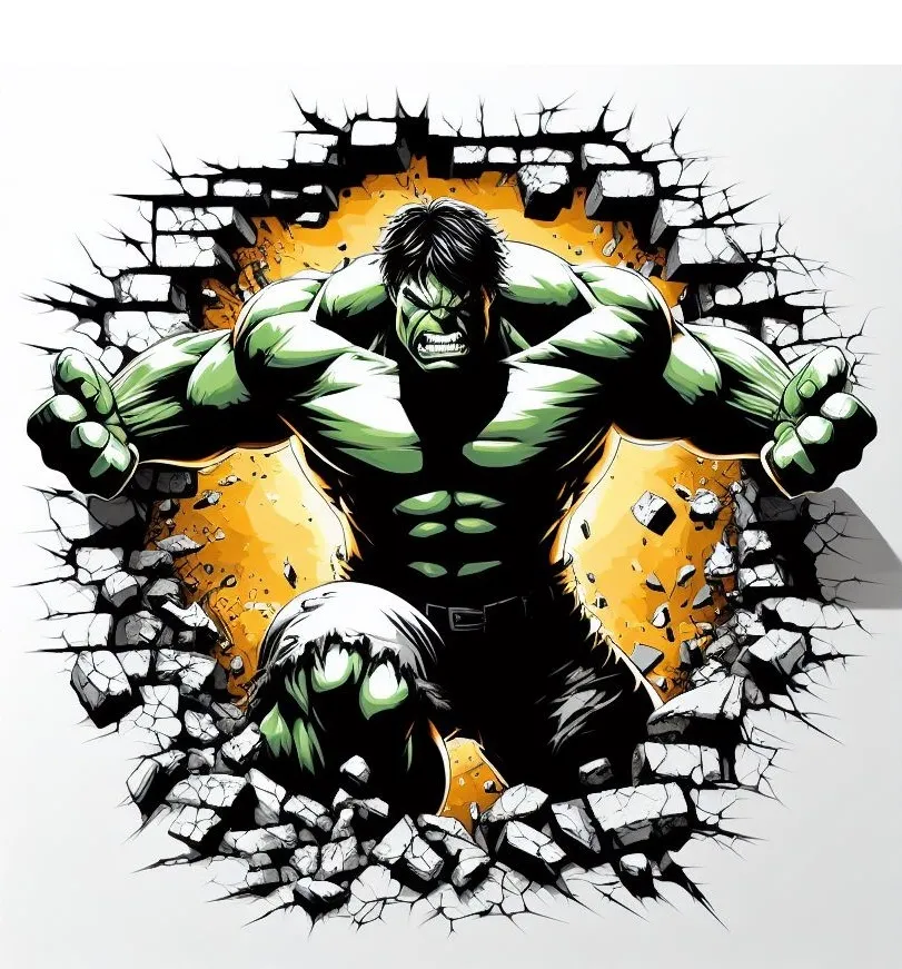 Hulk Smash Sublimation Printed Transfer 5X7