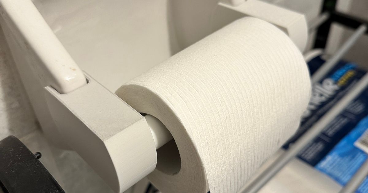 Toilet Paper Holder Extender (Parametric) by harris Download free STL model