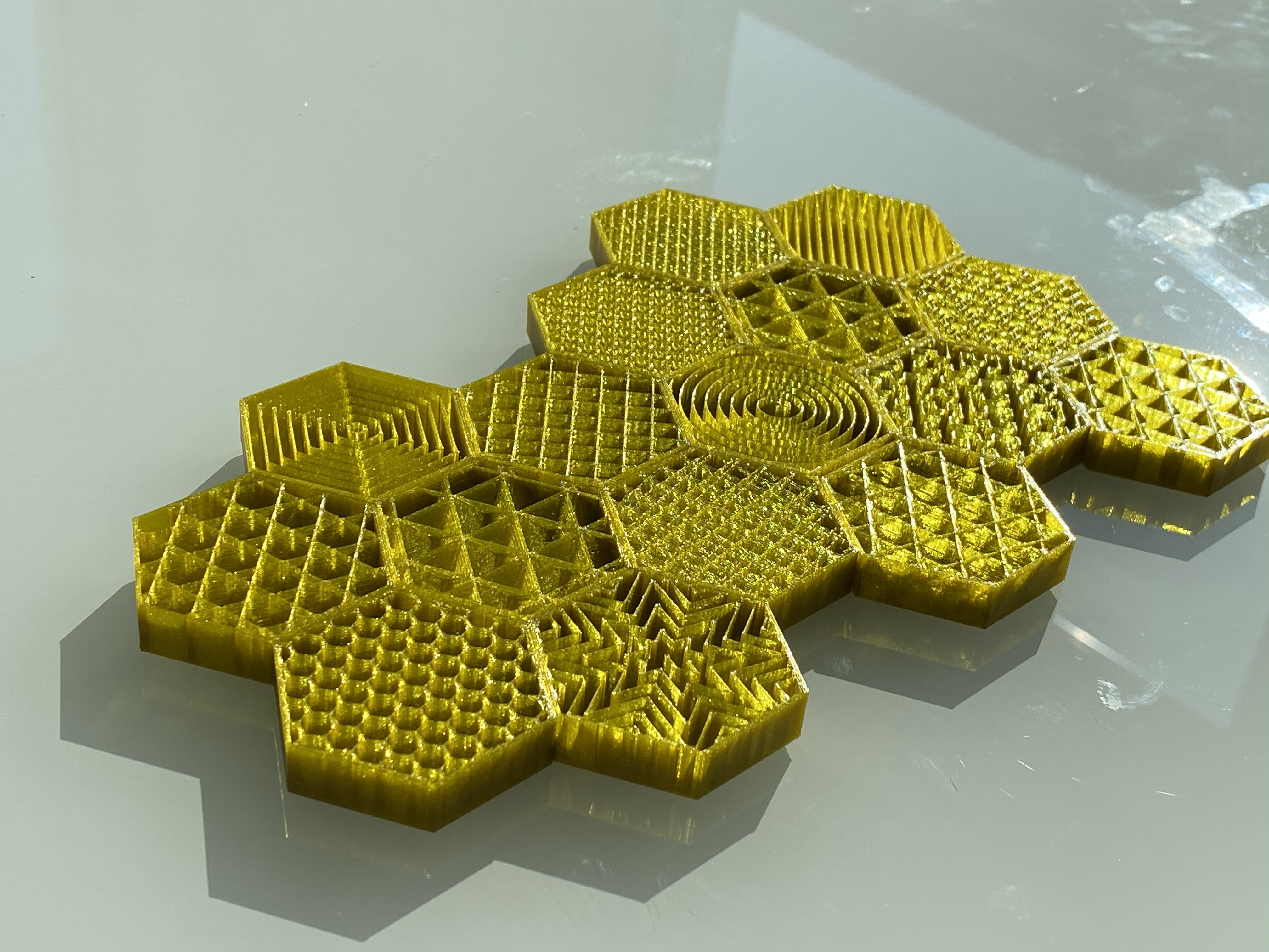 Miniatura 2 do modelo 3D Infill pattern sample hexagon collection
