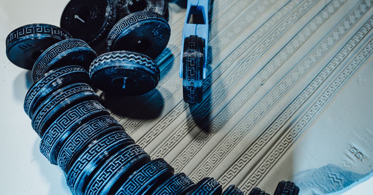 Stamp Wheels for Clay Egyptian Patterns by 3Demon's Texture Rollers