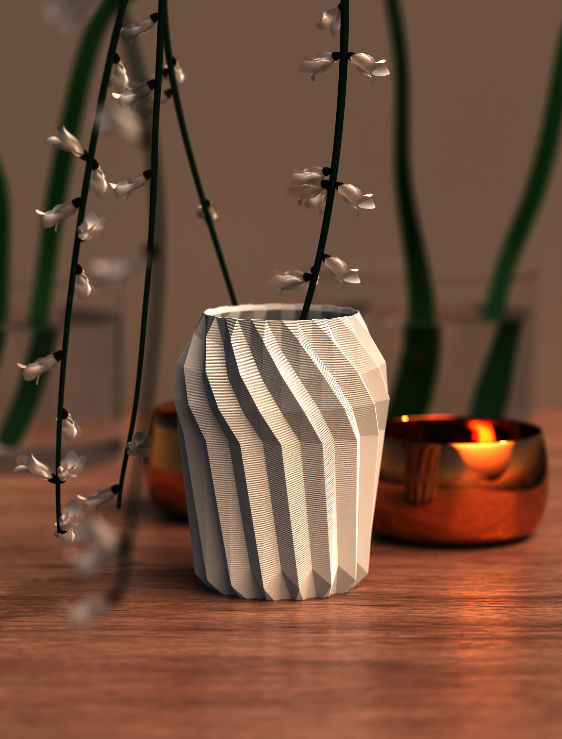 Modern Geometric Container. Scaleable and strong. Usable as Plant Pot or Pen holder