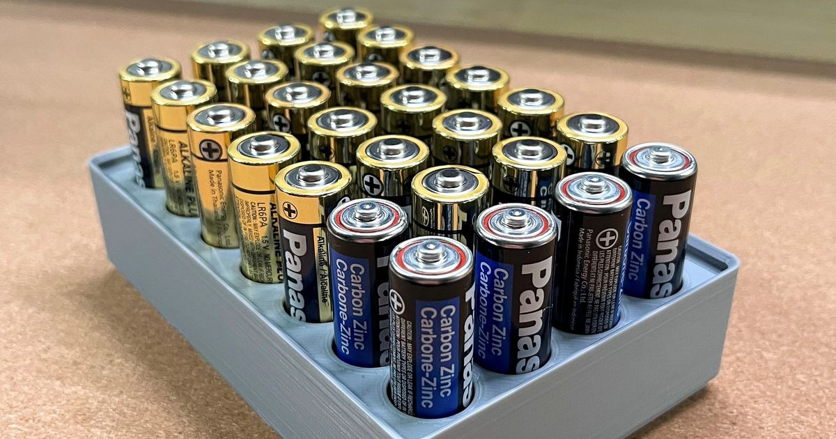 Gridfinity Bin AA Batteries by Jonathan Rocillo Download free STL