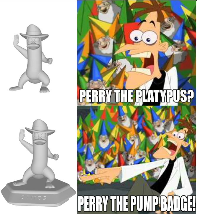 Perry the pump badge
