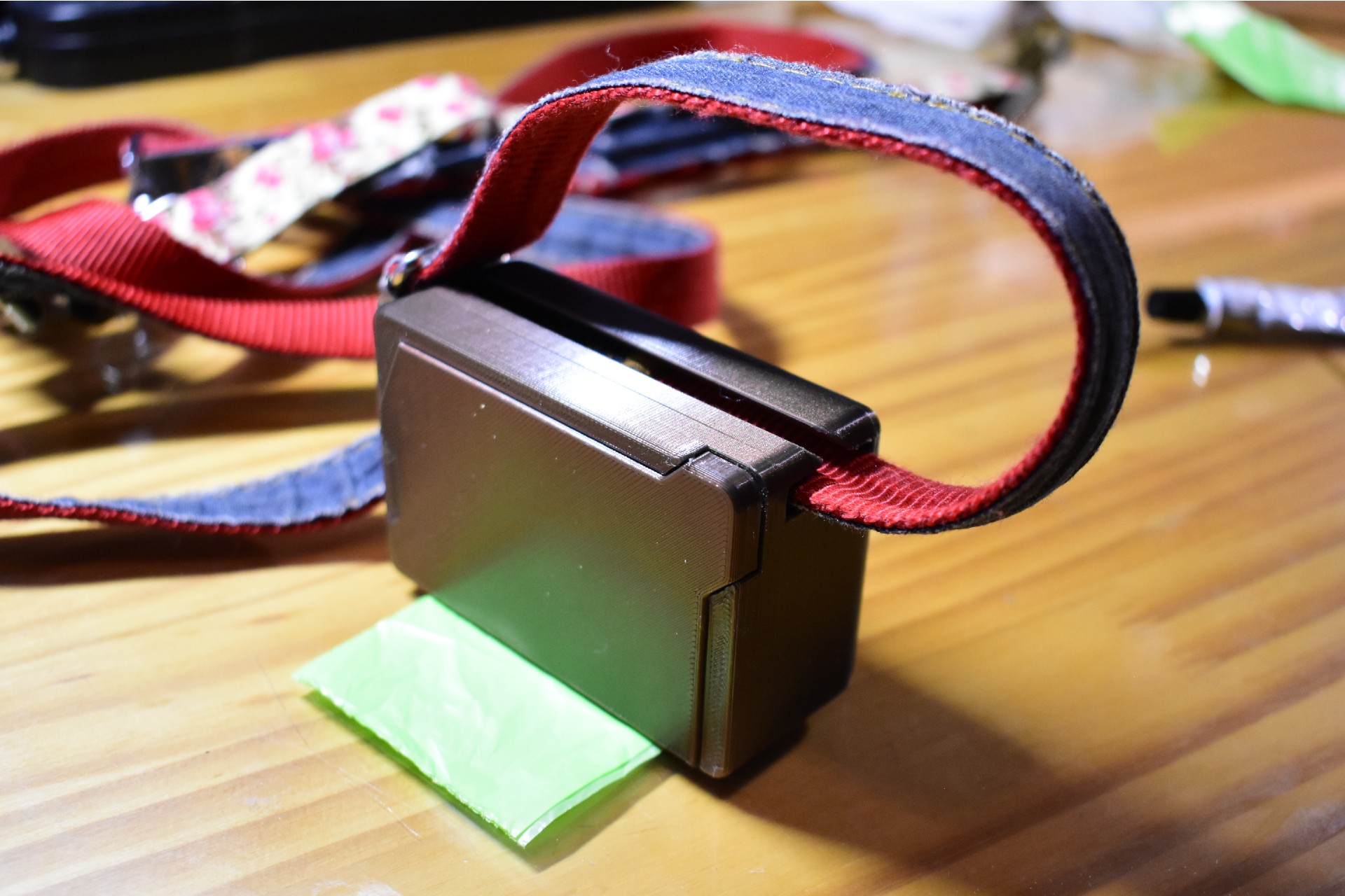 Dog Poop Bag Holder with Direct Leash Link