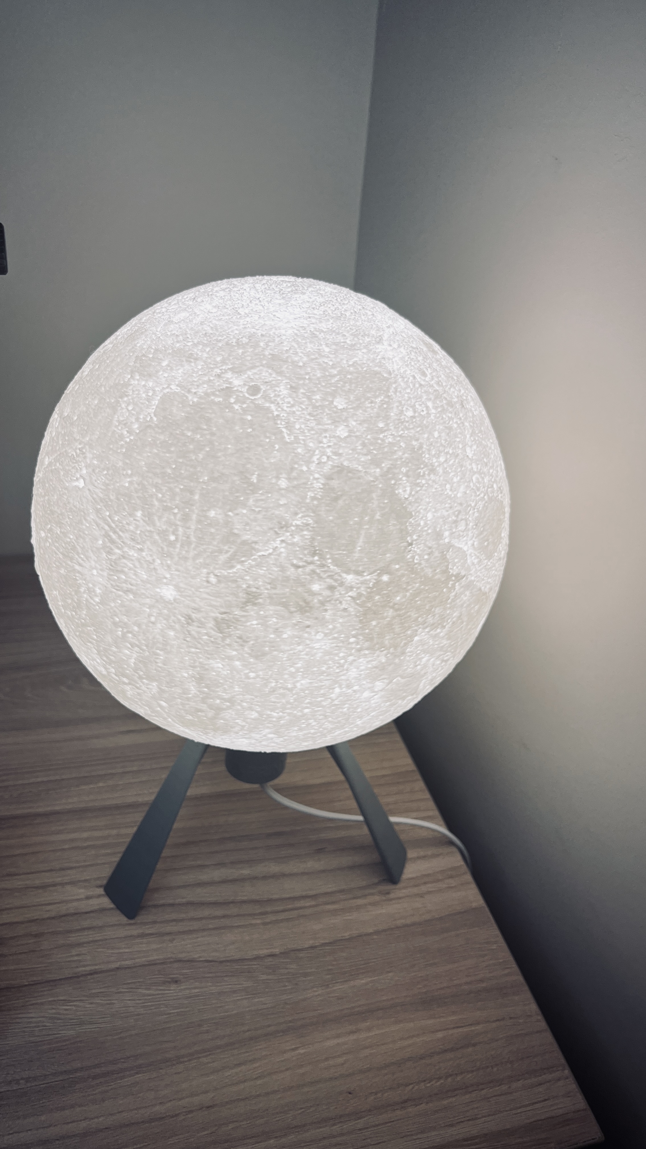 Lithophane Moon Lamp with GU10 light bulb fitting and connection box