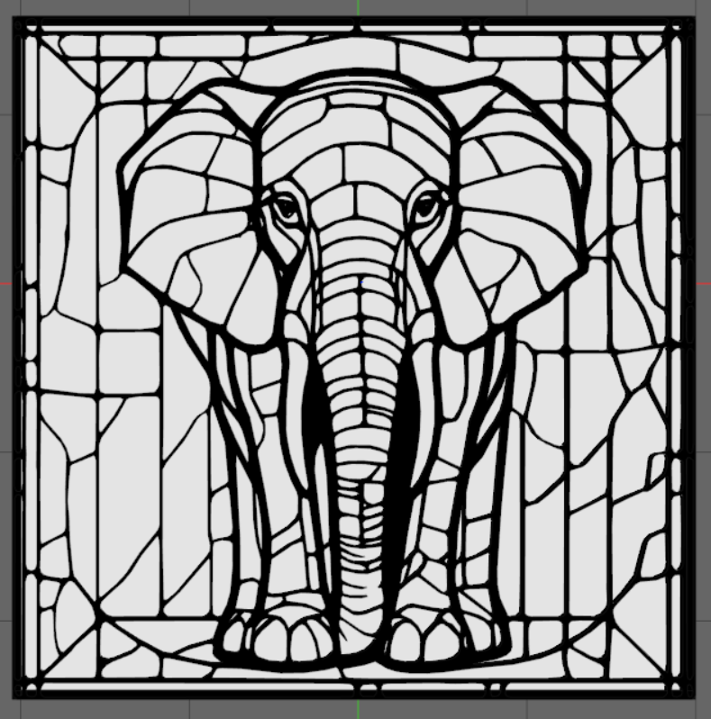 Elephant (Stained Glass) Wall Art