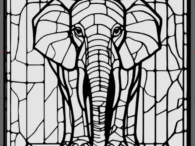 Elephant (Stained Glass) Wall Art