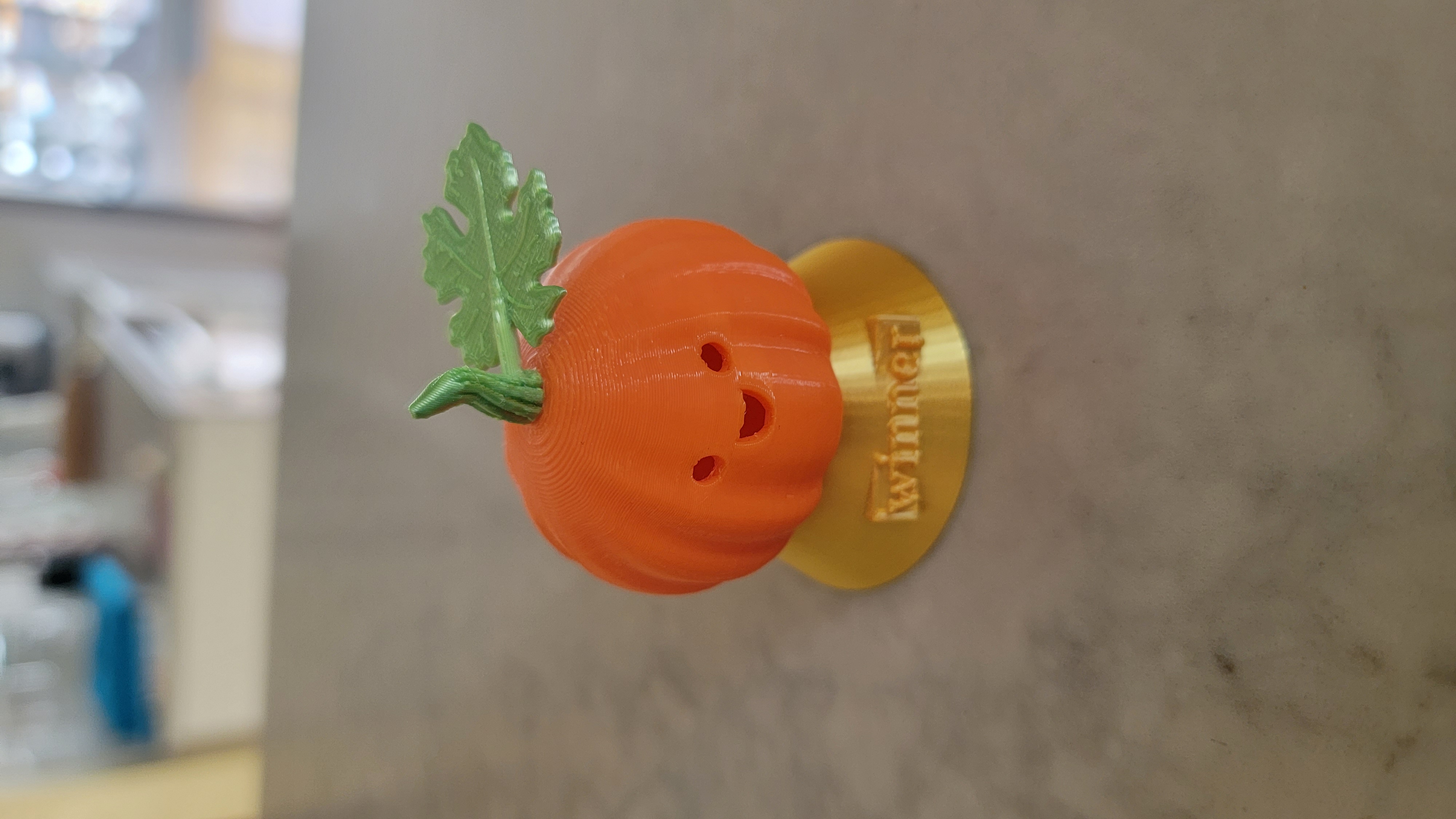 Adorable & Cute Pumpkin Trophy Stand 3D model thumbnail
