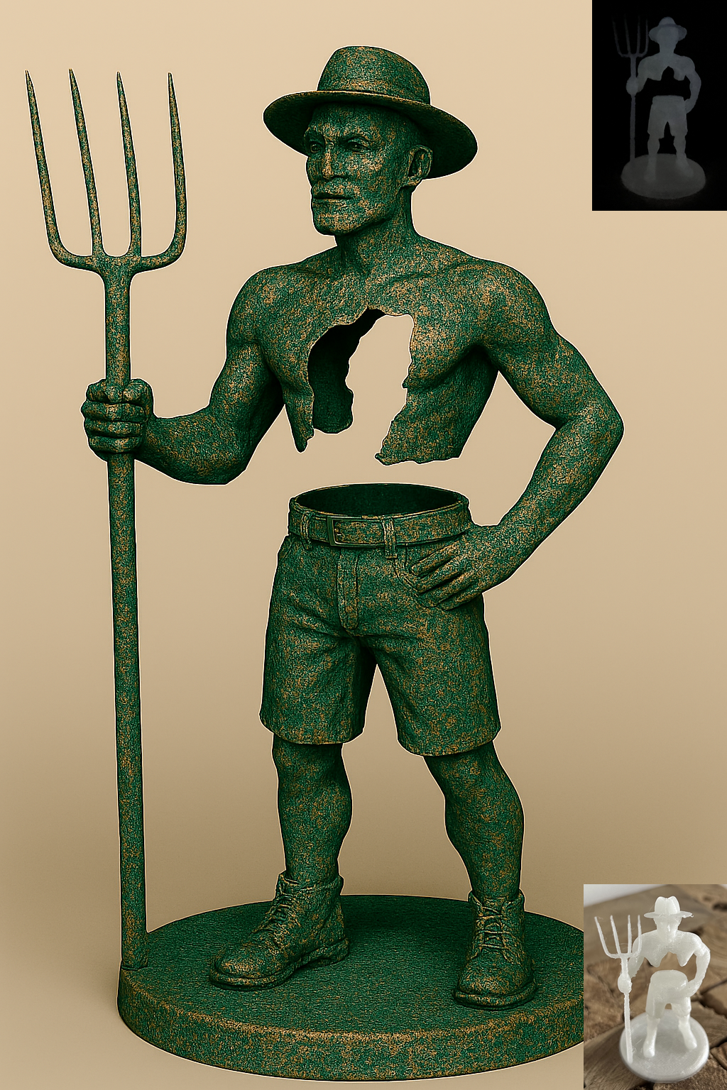 The Farmer Sculpture (Bruno Catalano Art Inspired)