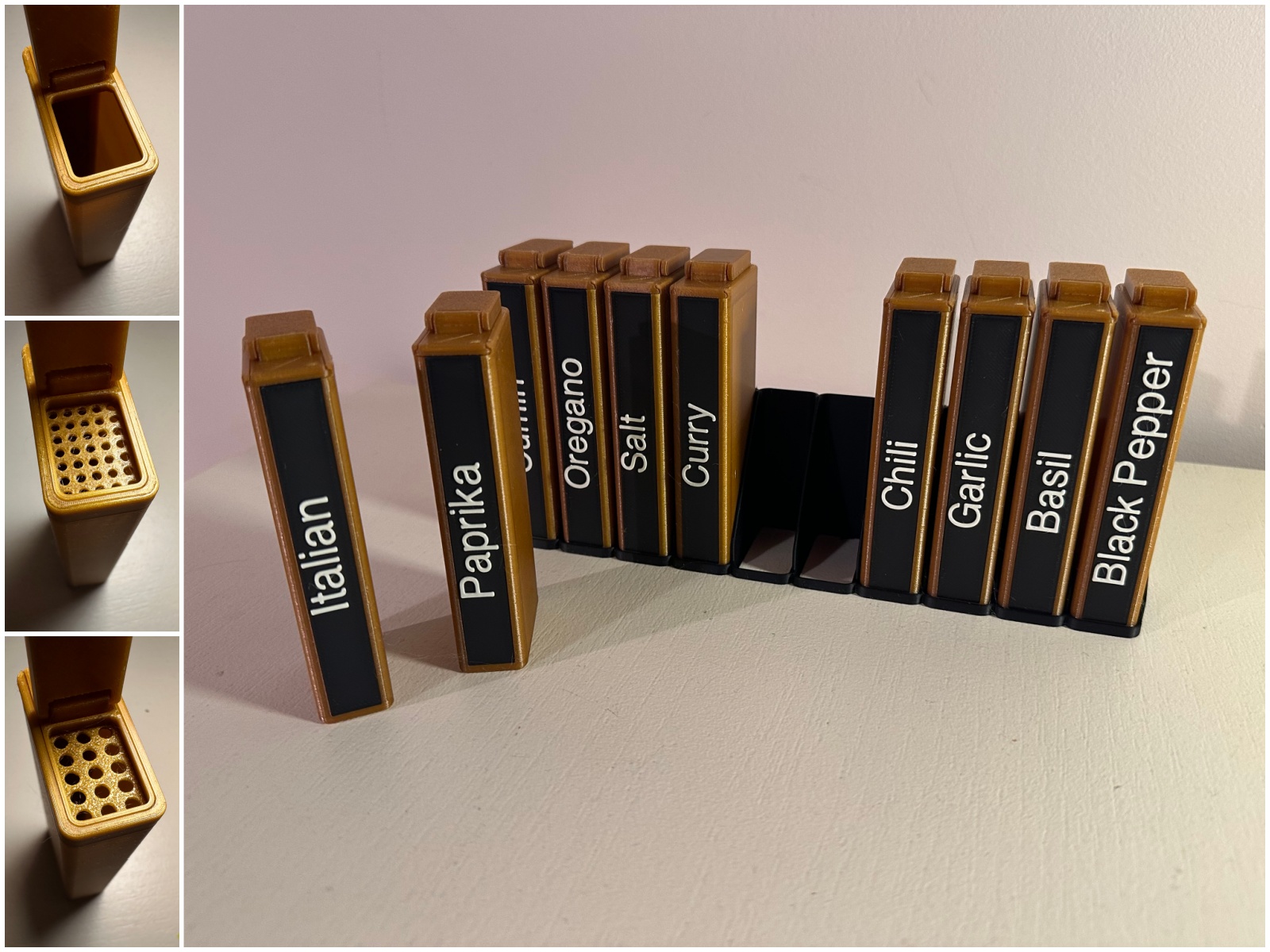 Modular Spice Container Set, Editable Labels