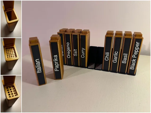 Modular Spice Container Set, Editable Labels