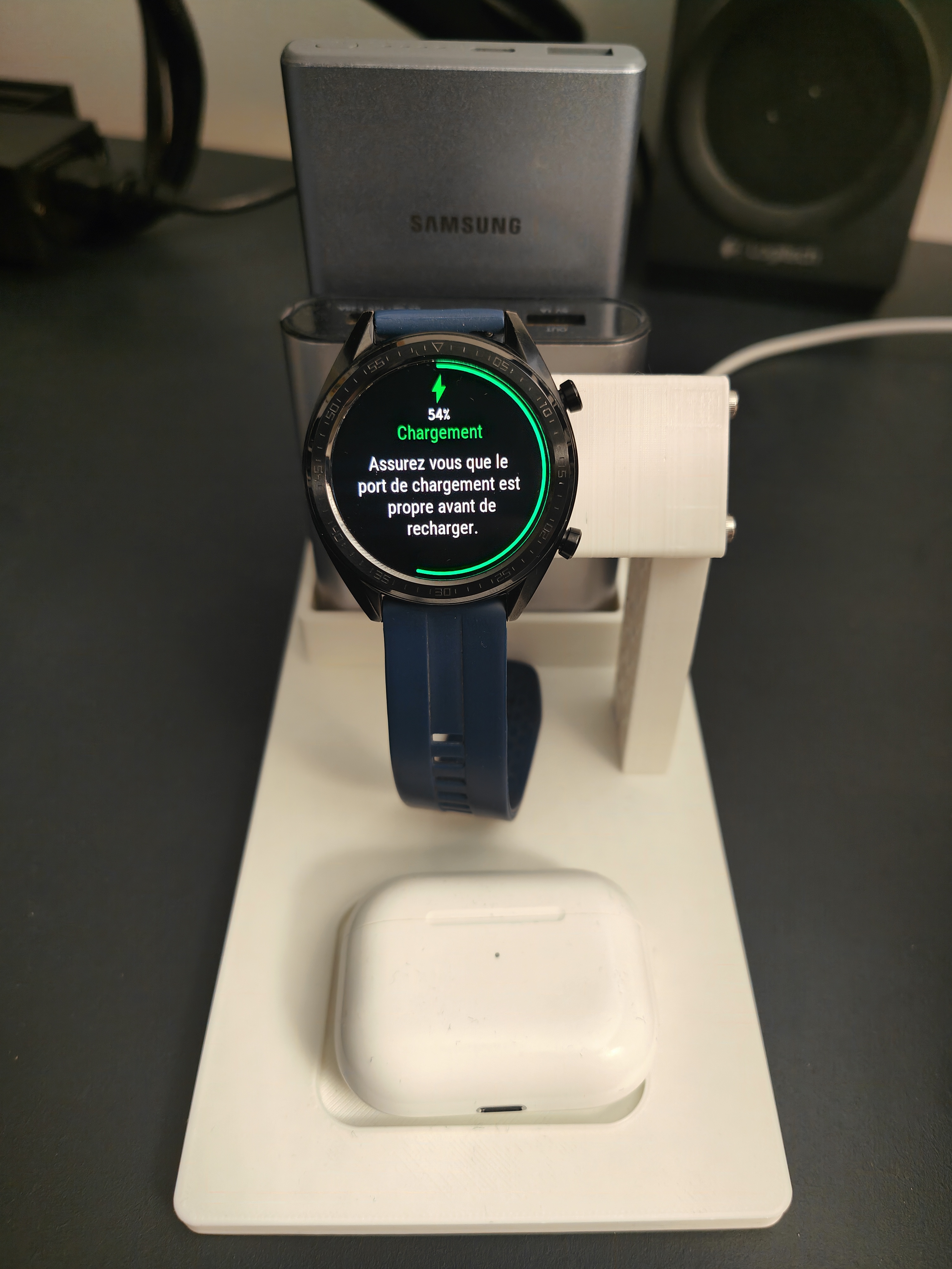 Huawei Watch GT Base Stand with storages for wireless earphones and power banks