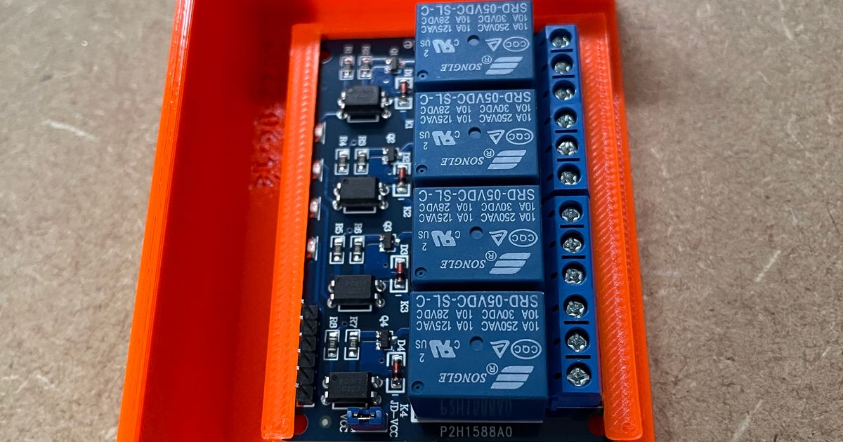 PrusaBox Enclosure 4 Way Relay Holder in Cover Lid (Updated for Wago