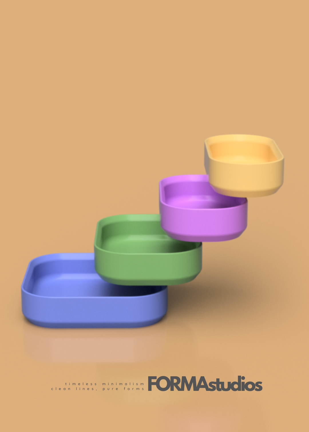 STACKA Modular, Stackable Storage Boxes (Set of 4 Sizes) - FORMAstudios — thumbnail 2