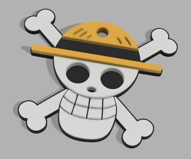 STL file Zoro pirate flag keychain from one piece/keychain