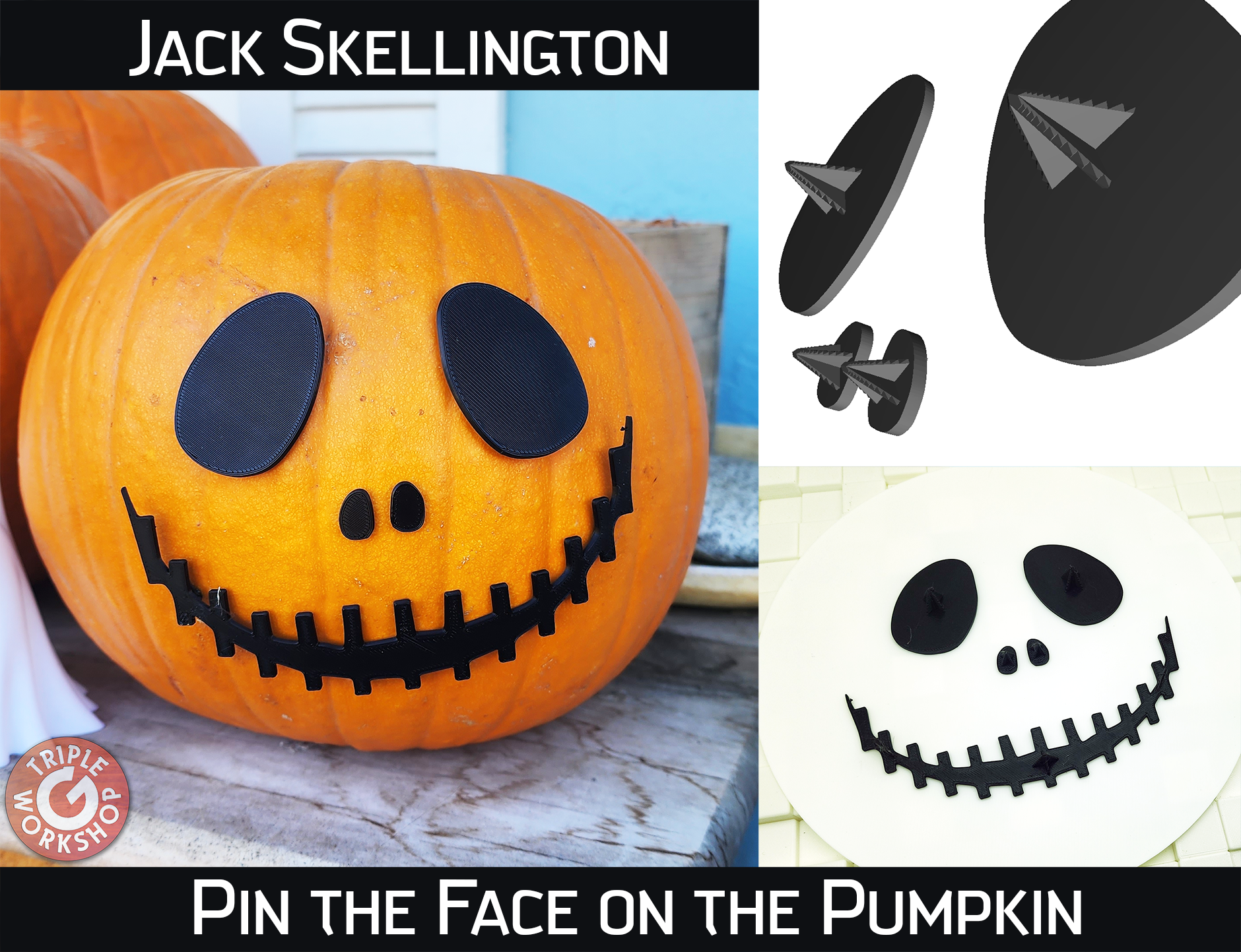 Jack Skellington - Pin the Face on the Pumpkin