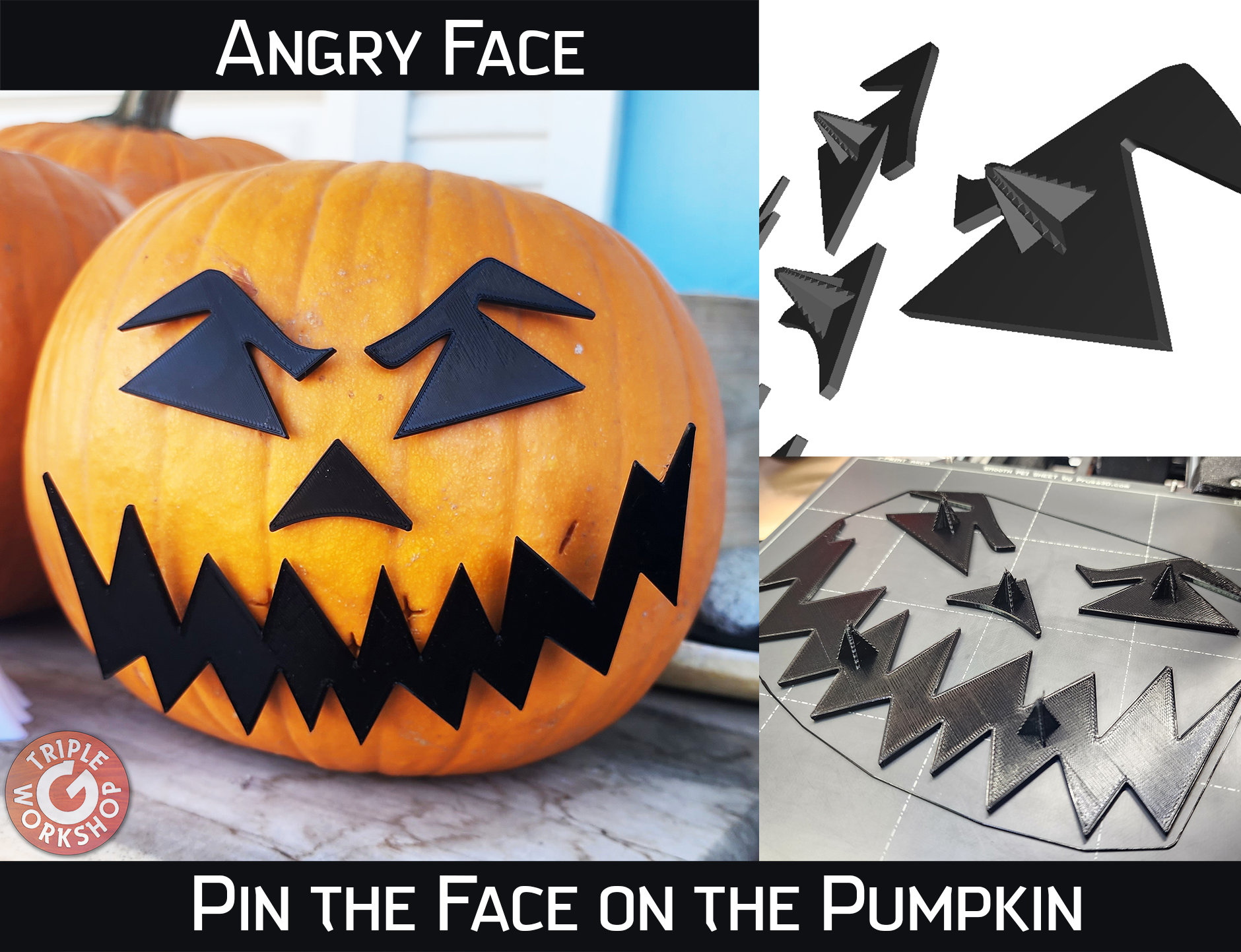 Angry Face - Pin the Face on the Pumpkin