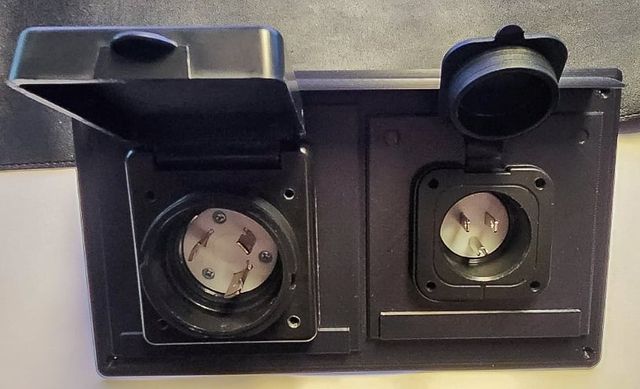 RV 30 and 15 Amp power inlet combo mount by delwyn, preview from Printables