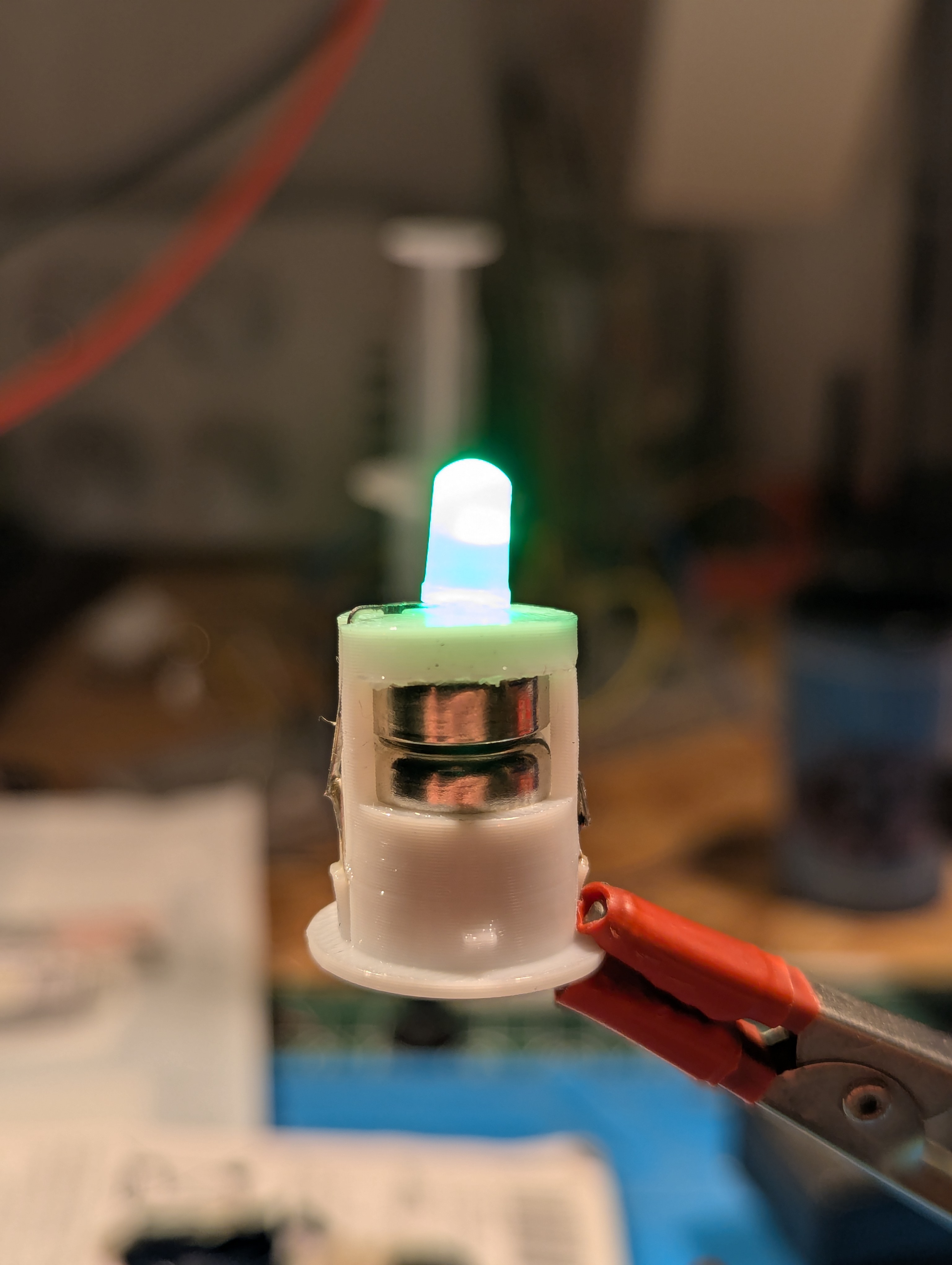 LR44 Battery + LED holder with switch 3D model