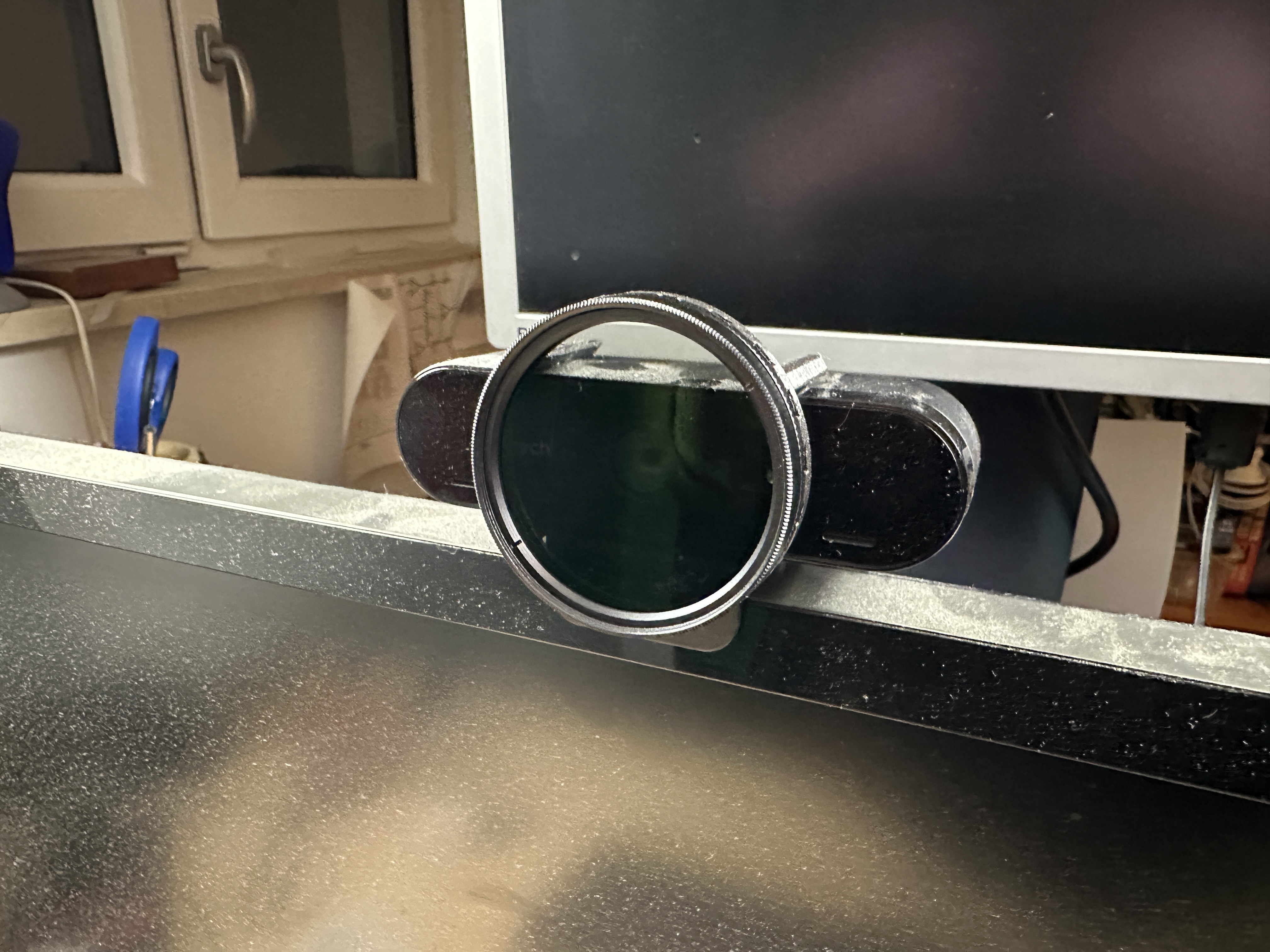 Polar Filter Mount for Logitech Brio Webcam (FreeCAD)