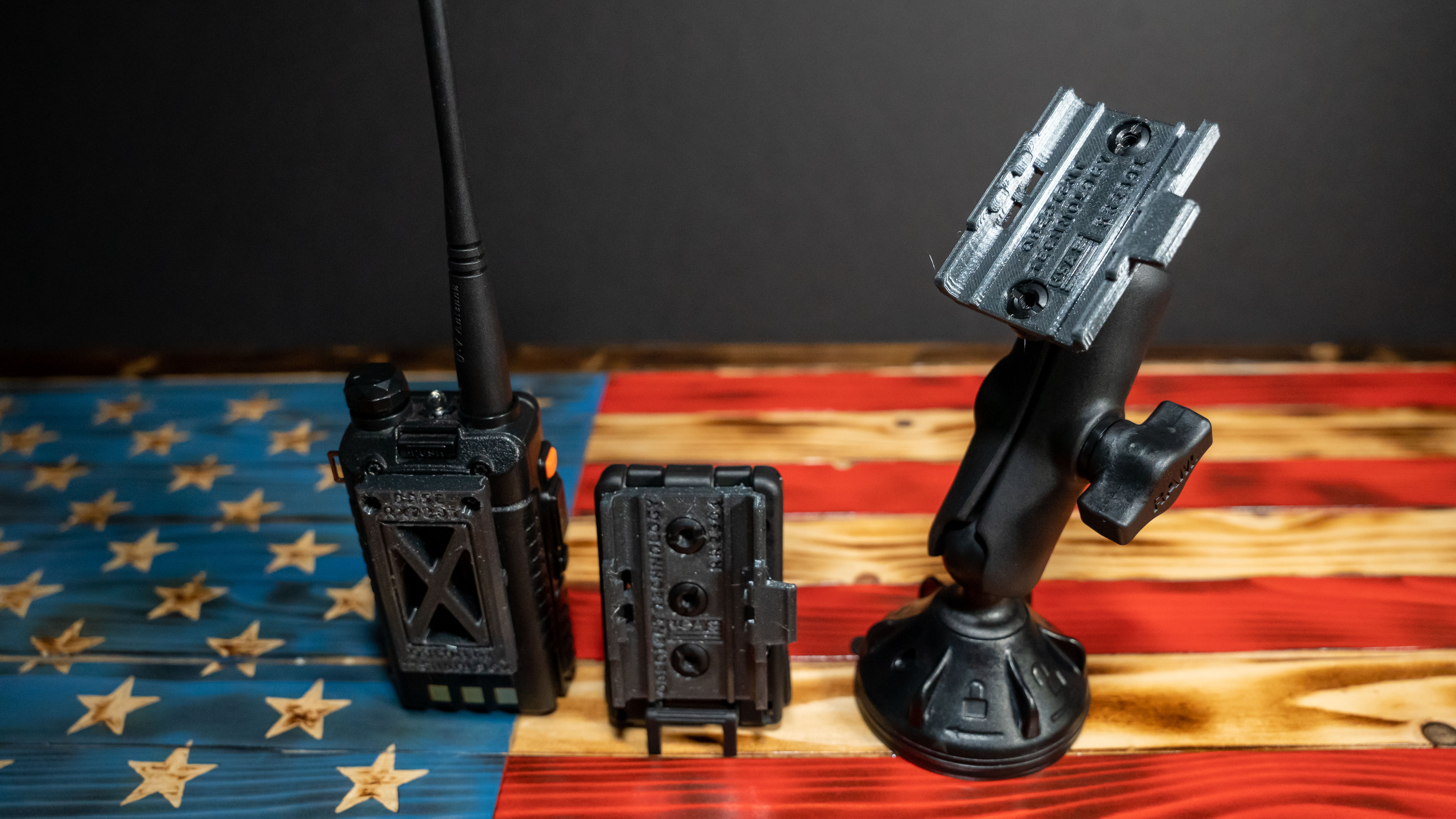 Baofeng UV-5R Radio Mount, MOLLE, Belt, Ram Vehicle mount.