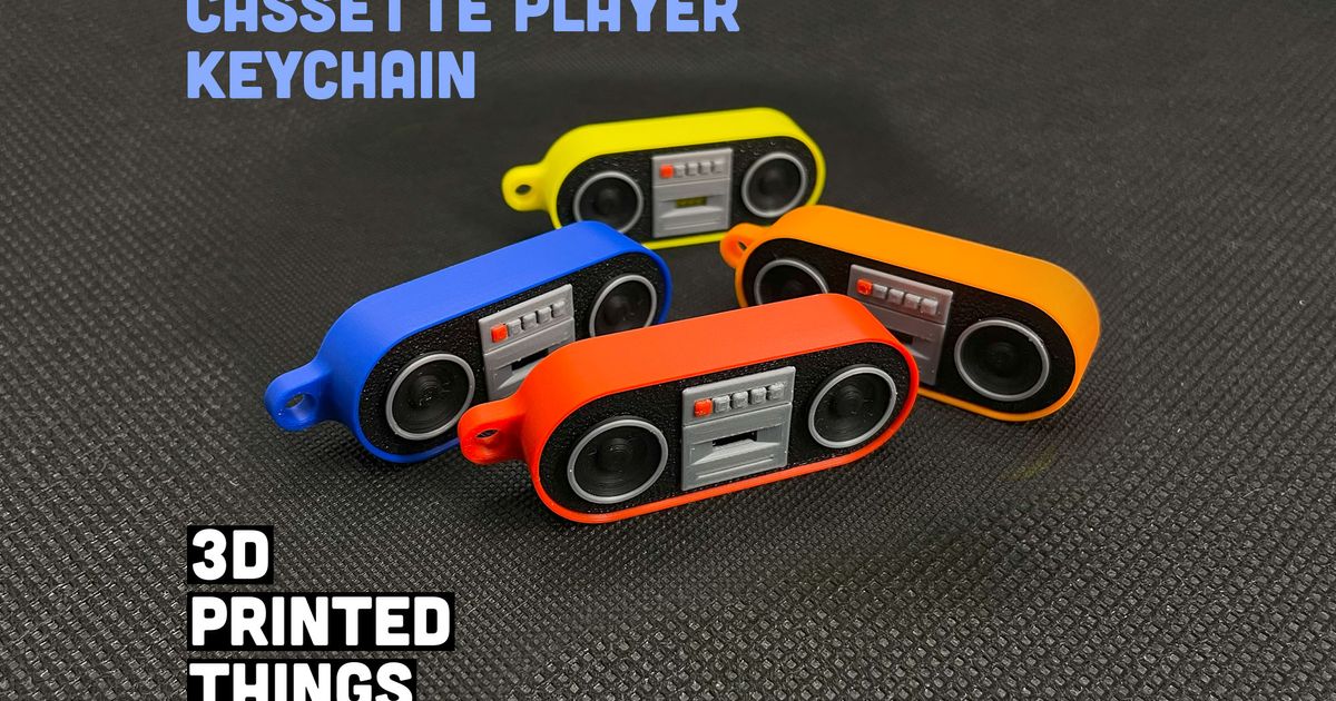 Cassette Player Keychain by 3D Printed Things Download free STL model
