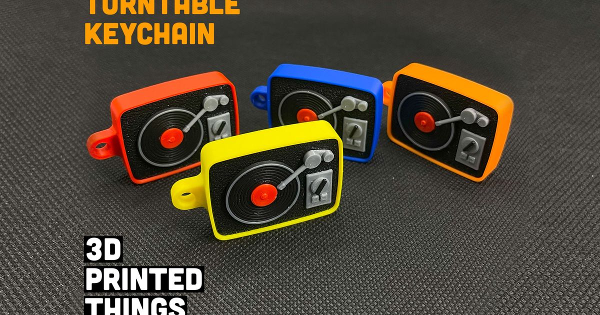 Turntable Keychain by 3D Printed Things Download free STL model