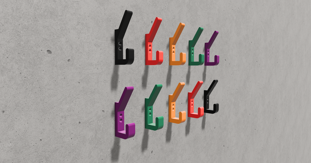 Wall mounted Coat & Cap Hook by Ruda | Download free STL model ...