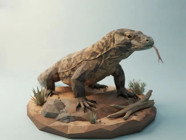 Low Poly Monitor Lizard