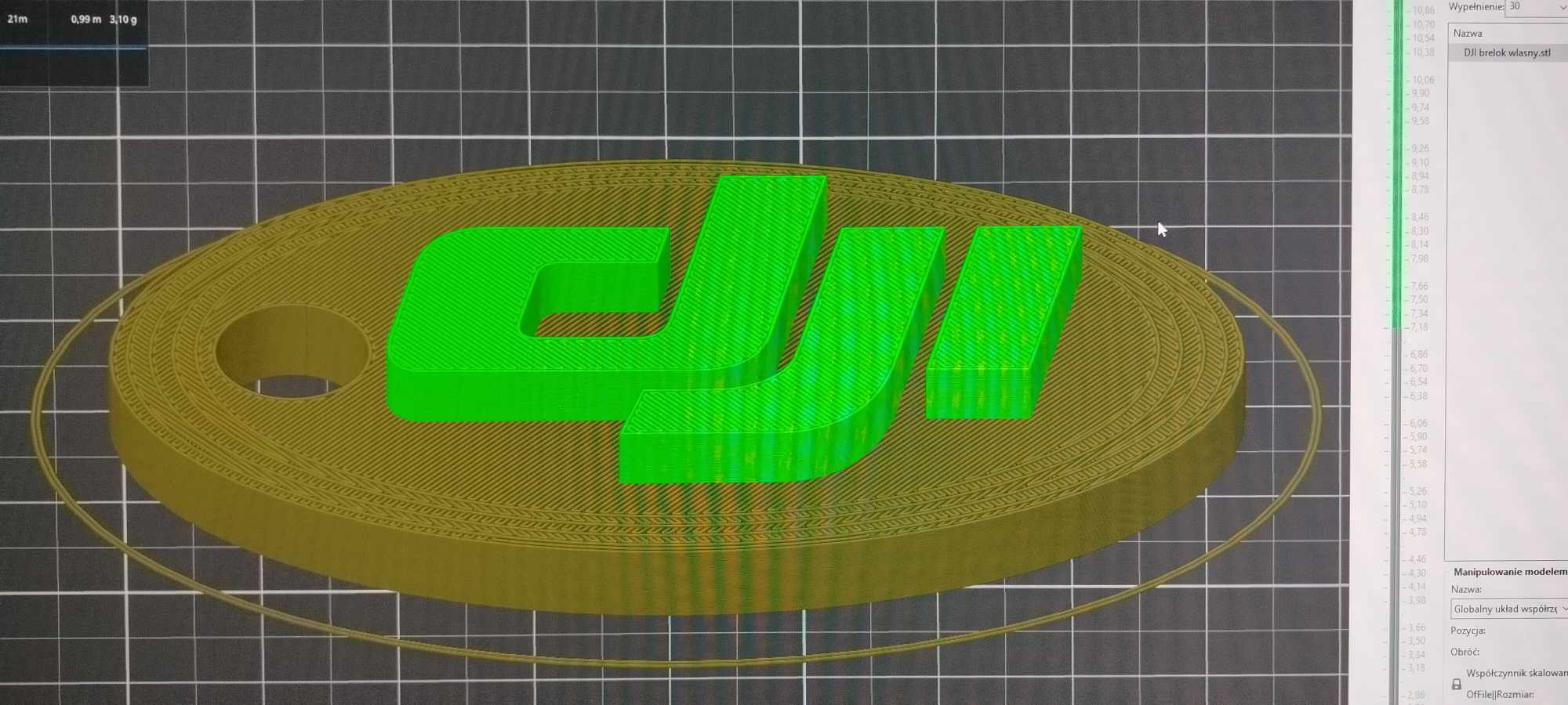 Miniatura 5 do modelo 3D DJI logo keychain