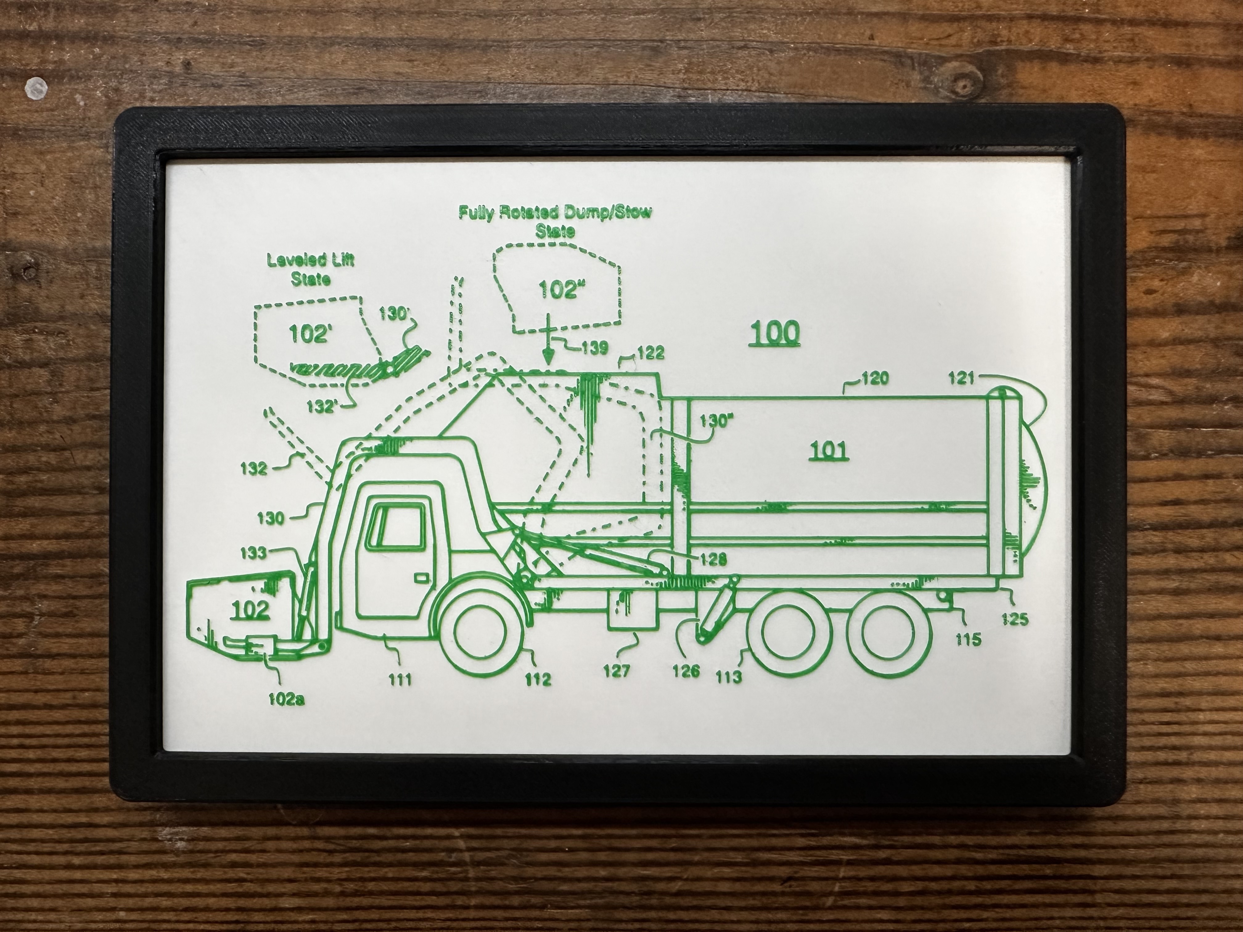 Garbage Truck Patent Wall Art