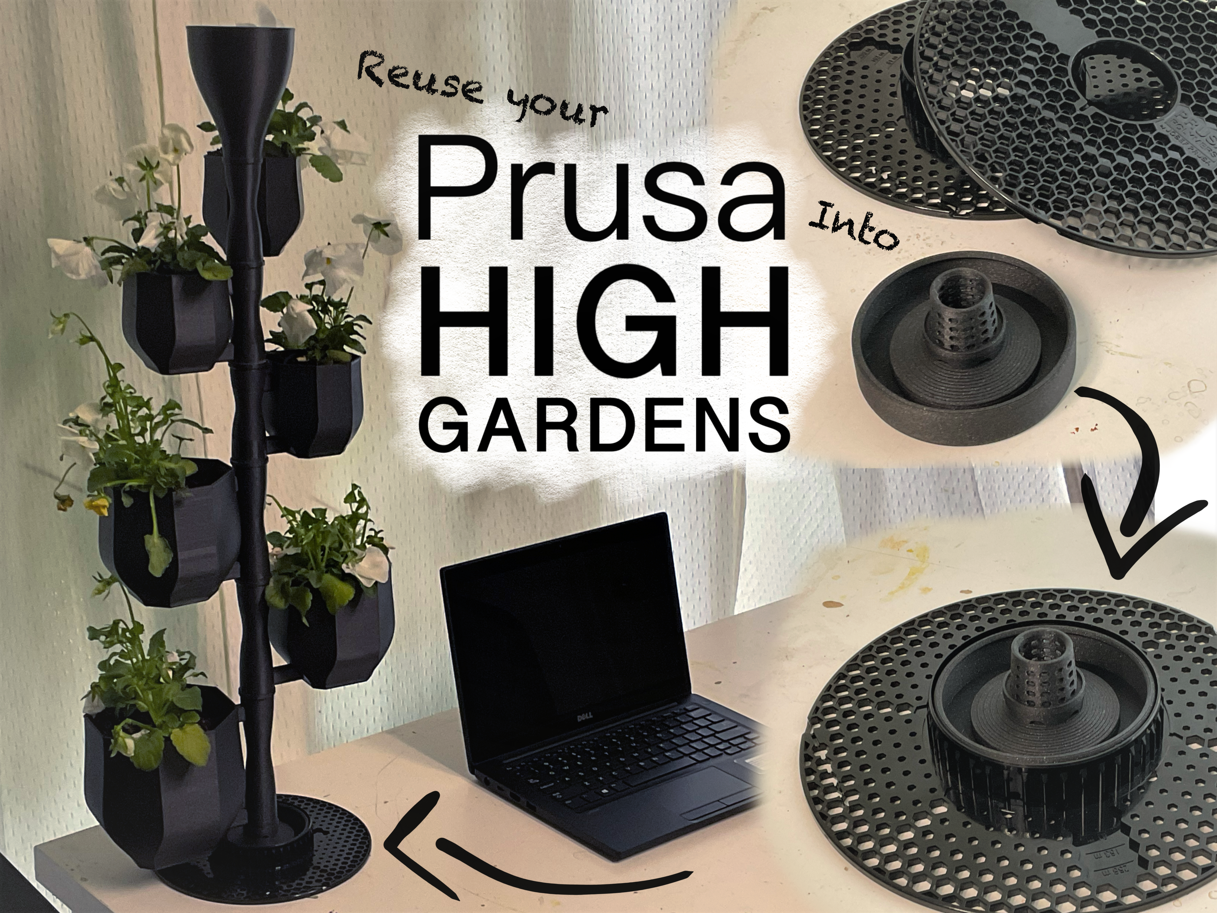 Miniatura 2 do modelo 3D HIGH GARDENS - Stackable Plant Vases