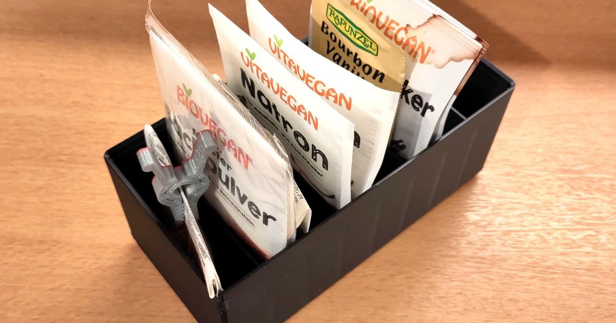 Gridfinity boxes for small bags (baking soda, vanilla sugar,) 2x2