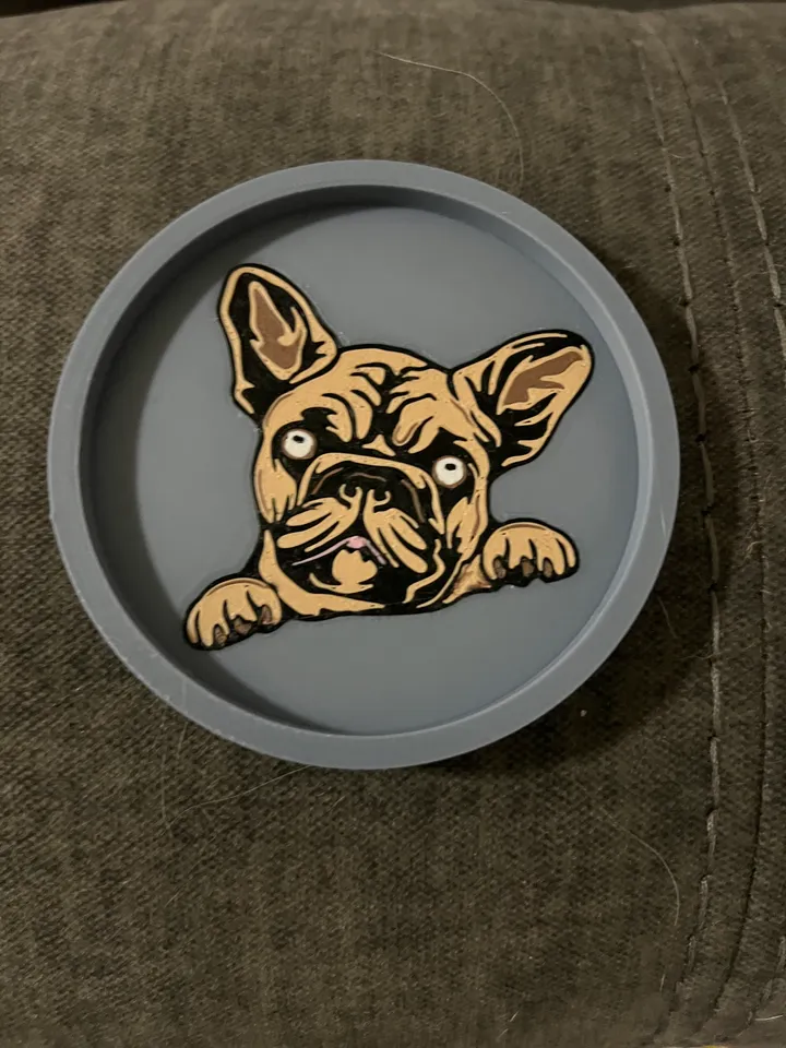 French Bull Dog Coaster by Fwlogue Download free STL model