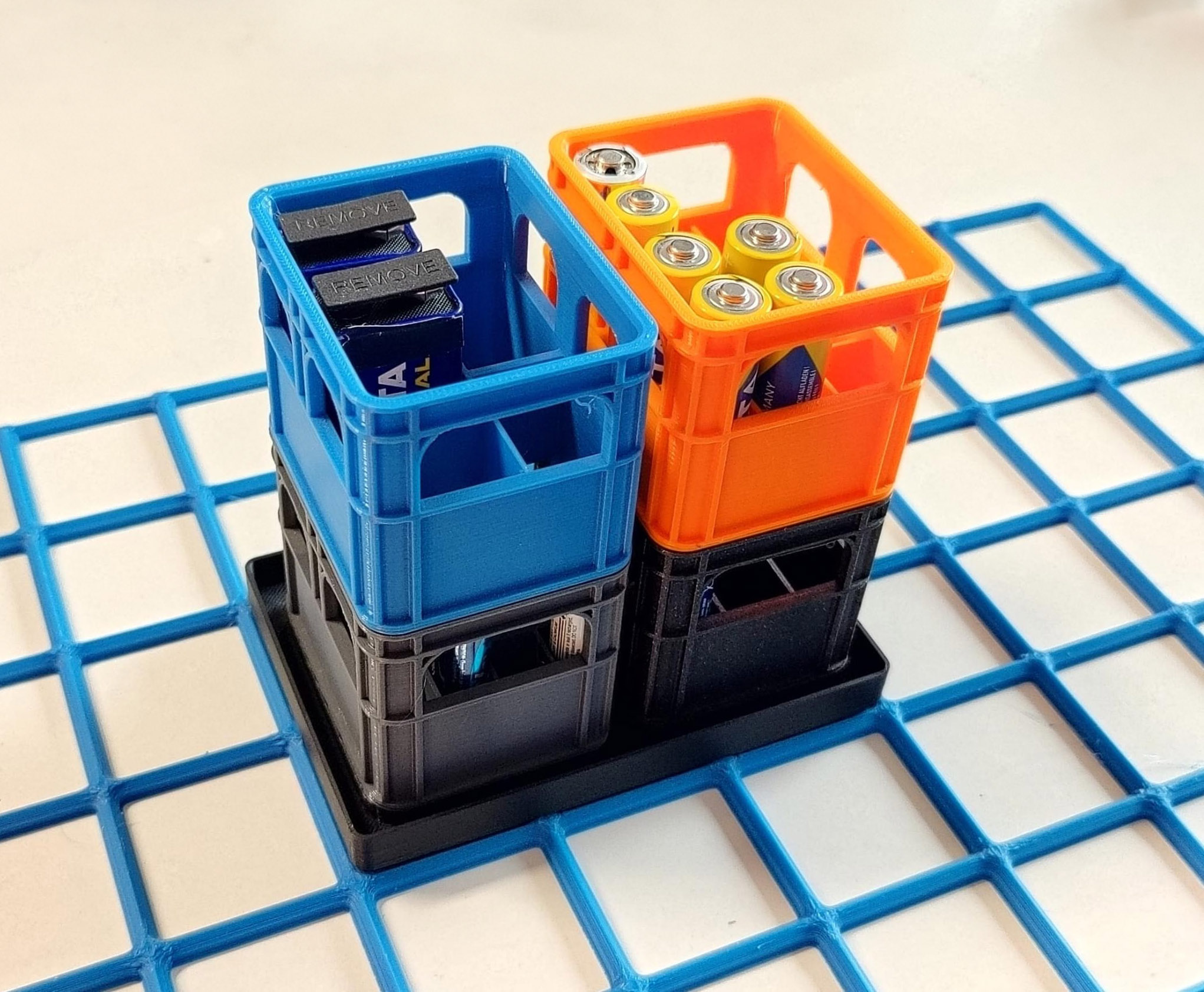 gridfinity base for Beer crate battery holder AA AAA by Clemi