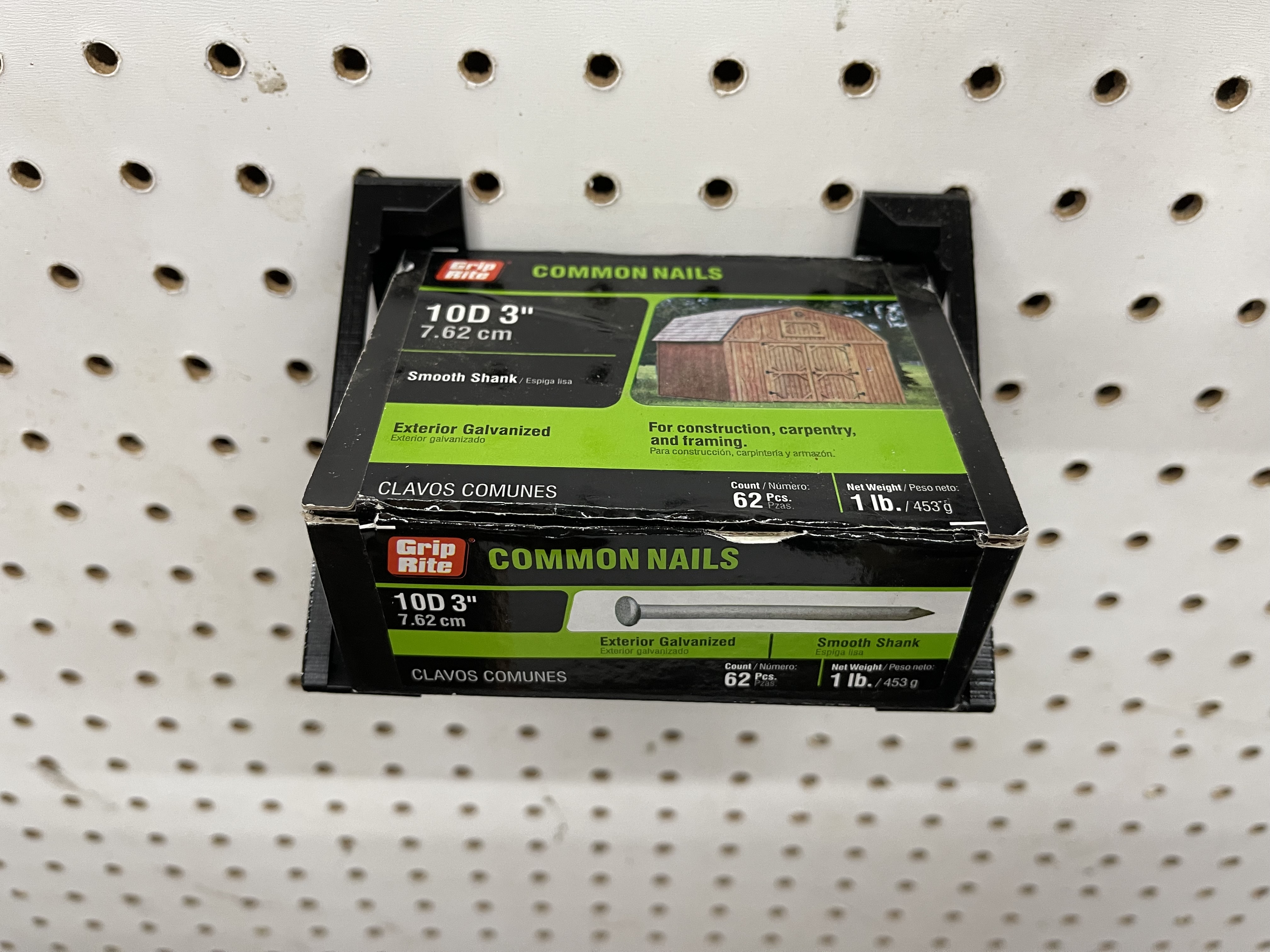 Pegboard Shelf/Brackets for 1 pound Nail Boxes